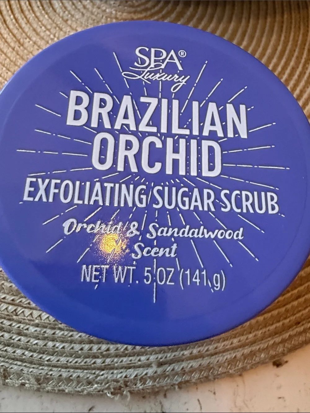 Spa Luxury New Brazilian Orchid Exfoliating Sugar Scrub 5 oz. W/ Black Loofah